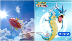 Magicarpe évolue en Léviator dans Pokémon UNITE